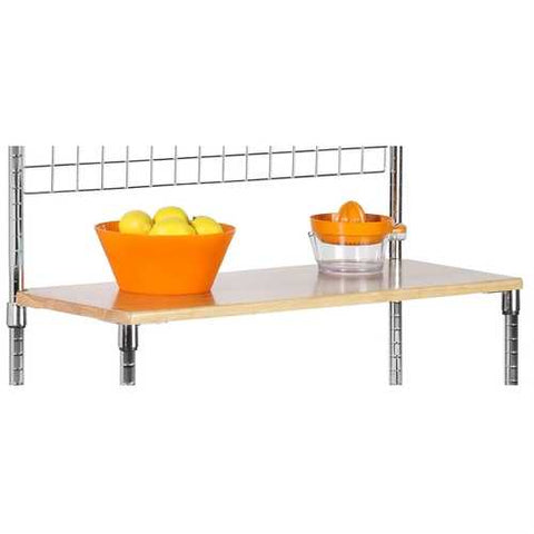 Image of Metal Backers Rack with Storage Shelves and Solid Wood Cutting Board