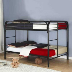 Heavy Duty Black Metal Full over Full Bunk Bed with Ladder