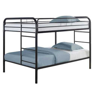 Heavy Duty Black Metal Full over Full Bunk Bed with Ladder