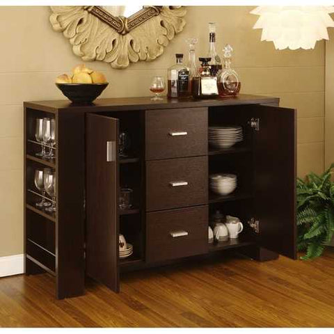 Image of Modern Dining Buffet Sideboard Server in Cappuccino Finish