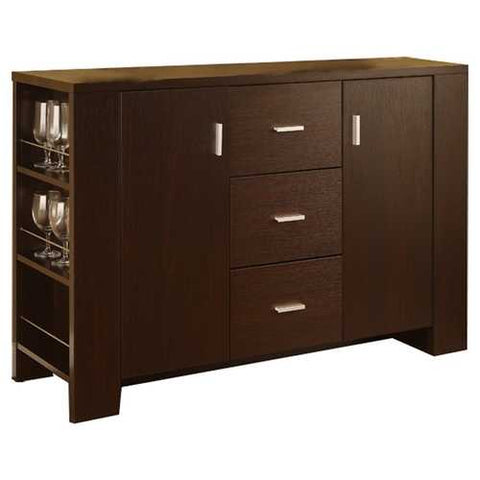 Image of Modern Dining Buffet Sideboard Server in Cappuccino Finish