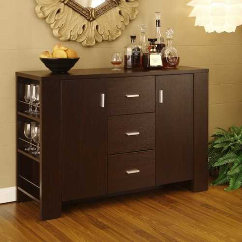 Image of Modern Dining Buffet Sideboard Server in Cappuccino Finish