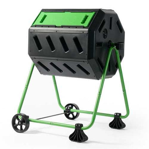 Image of Tumbler 5-Cubic Ft Compost Bin for Home Composting with Heavy Duty Frame