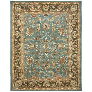 Handmade Heritage Blue/ Brown Wool Rug (8'3 x 11')