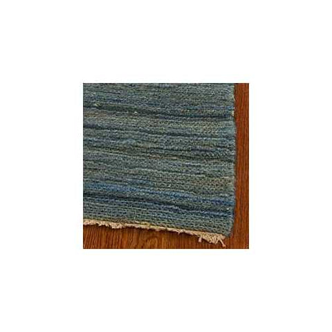 Image of Hand-knotted All-Natural Oceans Blue Hemp Rug (5' x 8')