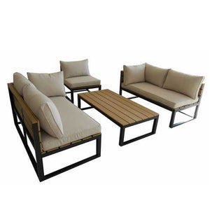 4-Piece Modern Outdoor Patio Furniture Set with Cushions