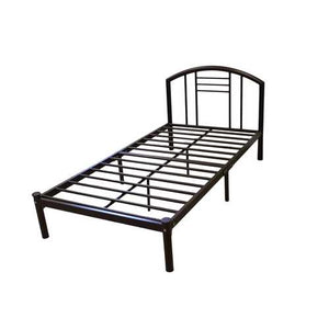 Full size Metal Platform Bed Frame with Headboard in Bronze Finish