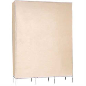 Beige 68-inch Portable Closet Wardrobe Clothes Rack Storage Shelf