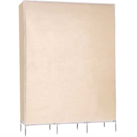 Image of Beige 68-inch Portable Closet Wardrobe Clothes Rack Storage Shelf