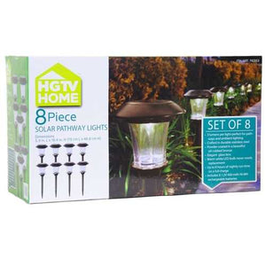 8-Piece Outdoor Pathway Solar Lights with Rechargeable Batteries