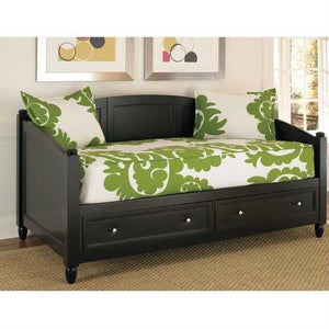 Twin size Black Wood Contemporary Daybed with Storage Drawers