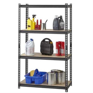 Heavy Duty 4-Shelf Black Storage Rack Shelving Unit with 575-lb Shelf Weight Capacity