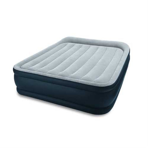 Image of Queen-size Raised Airbed Air Mattress with Built-in Pillows and Pump