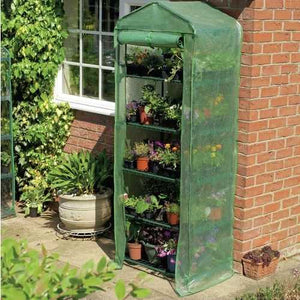 5-Tier Sturdy Growing Rack Planter Stand Greenhouse with Reinforced Cover