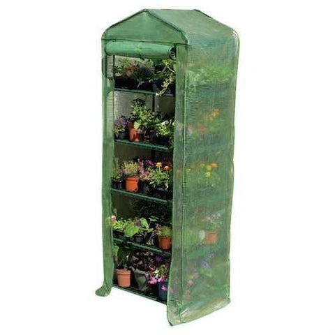 Image of 5-Tier Sturdy Growing Rack Planter Stand Greenhouse with Reinforced Cover