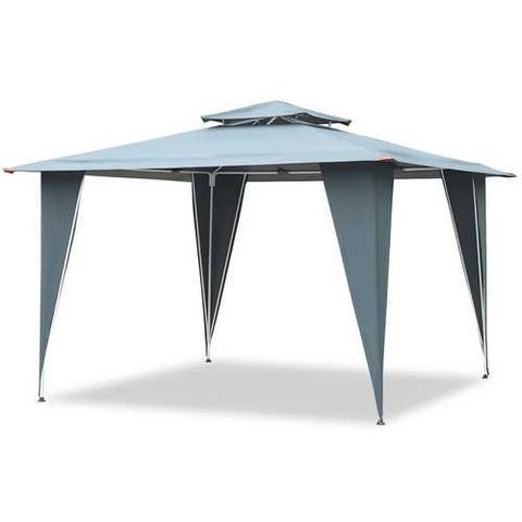 Image of 11.5ft x 11.5ft Steel Gazebo Canopy Awning Tent Gray