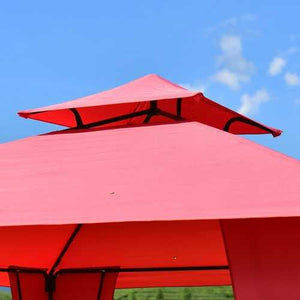 11ft x 11ft Steel Gazebo Canopy Tent Party Red