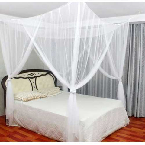 Image of White Mosquito Net Bed Canopy Mesh Netting - size Full Queen King