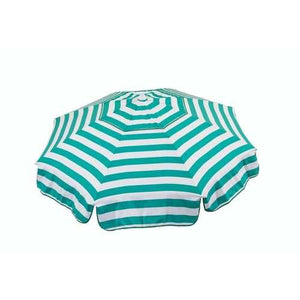 6 Ft Jade Green White Stripe Drape Umbrella Manual Lift with Tilt