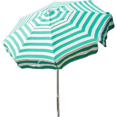 Image of 6 Ft Jade Green White Stripe Drape Umbrella Manual Lift with Tilt