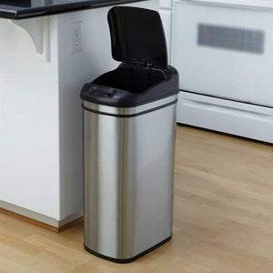 11.1 Gallon Kitchen Infrared Touchless Automatic Motion Sensor Lid Open Trash Can