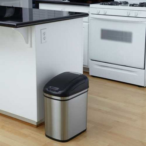 Image of 6.3 Gallon Kitchen Infrared Touchless Automatic Motion Sensor Lid Open Trash Can