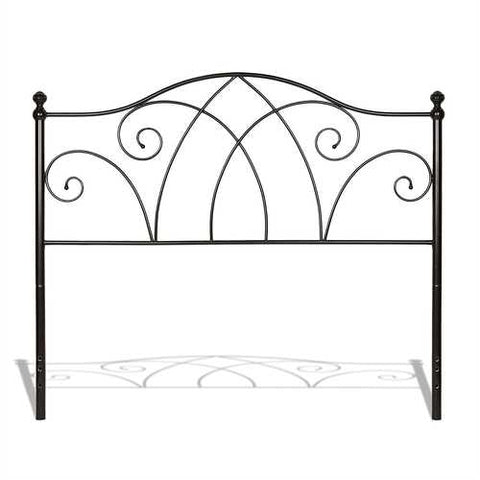 Image of King size Complete Elegant Metal Bed Frame with Spiral Pattern Headboard and Footboard