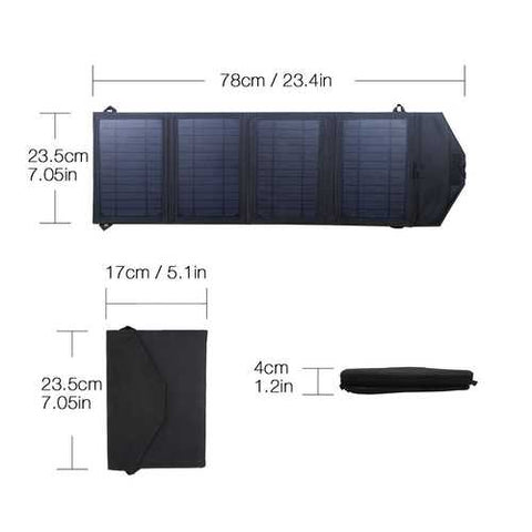 Image of 14-Watt Folding Solar Panel Backup 5V USB Battery Charger