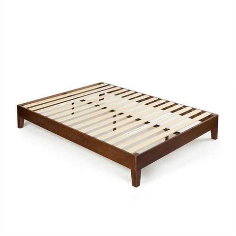 Image of King size Low Profile Solid Wood Platform Bed Frame in Espresso Finish