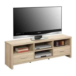 Light Wood-grain Modern 60-inch TV Stand Entertainment Center