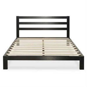 King size Heavy Duty Metal Platform Bed Frame with Headboard and Wood Slats