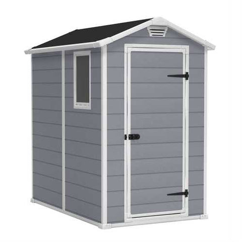 Image of Ventilated Top Plastic Shed for Outdoor Lawn Garden Tool Storage