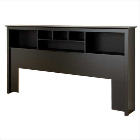 Image of King size Bookcase Headboard in Black Wood Finish