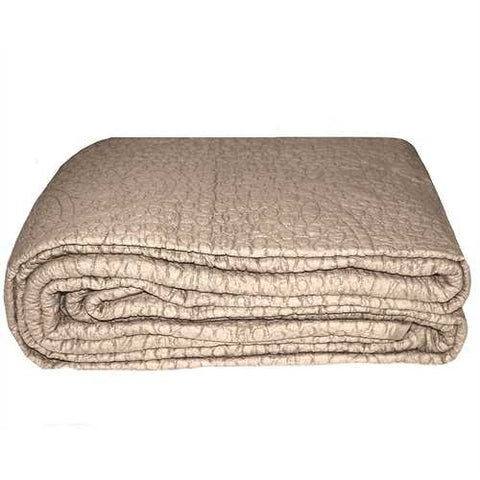 Image of King size 3-Piece Quilted Bedspread Set 100% Cotton in Taupe