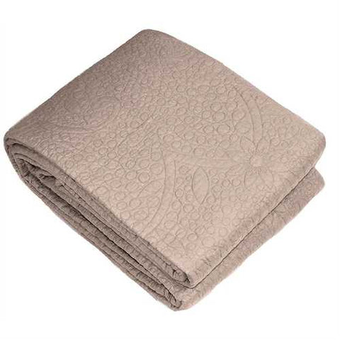 Image of King size 3-Piece Quilted Bedspread Set 100% Cotton in Taupe