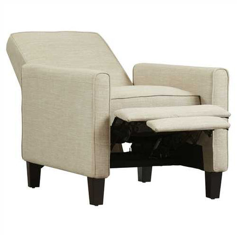 Image of Club Chair Recliner Lounge in Light Beige Linen Upholstery