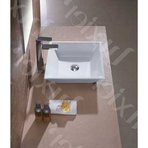 Image of Contemporary White Ceramic Porcelain Vessel Bathroom Vanity Sink - 16 x 16-inch