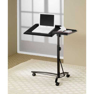 Adjustable Height Mobile Laptop Computer Desk Stand in Black Finish