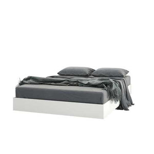 Modern Floating Style White Platform Bed Frame in Queen Size