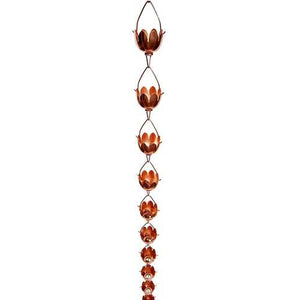 Lily Lotus Flower 100% Copper 8-Foot Rain Chain