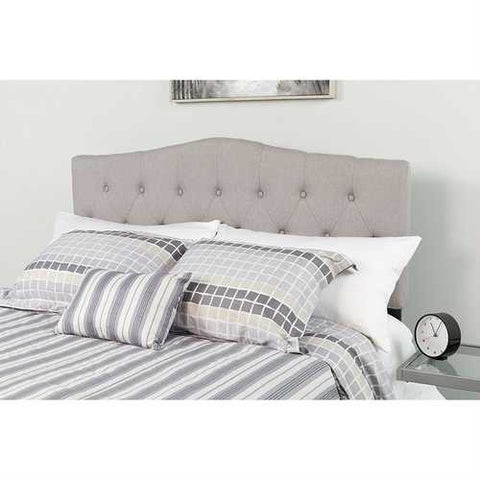 Image of Twin size Light Grey Upholstered Button Tufted Headboard