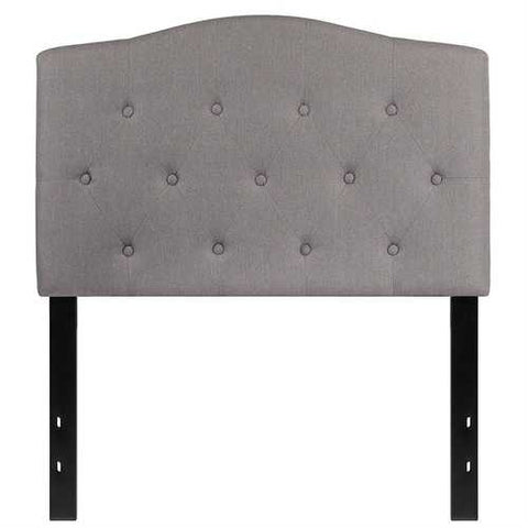 Image of Twin size Light Grey Upholstered Button Tufted Headboard