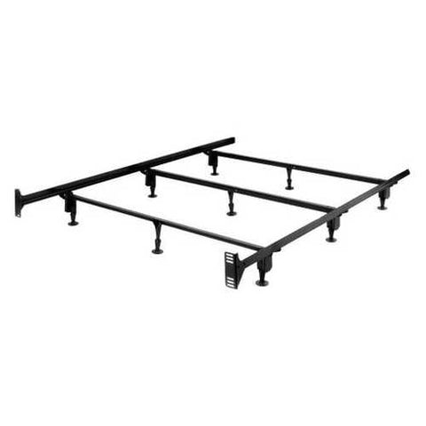 Image of Queen size Sturdy Metal Bed Frame with 9-Legs and Headboard Brackets