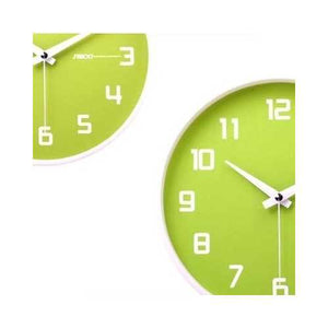 Silent Non-Ticking Wall Clock in Key Lime and White