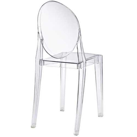 Image of Stackable Clear Acrylic Dining Chair for Indoor or Outdoor Use