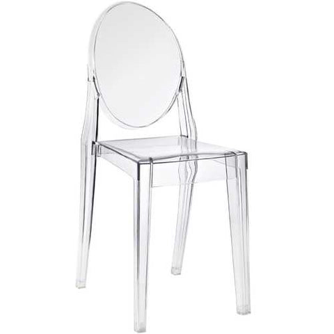 Image of Stackable Clear Acrylic Dining Chair for Indoor or Outdoor Use