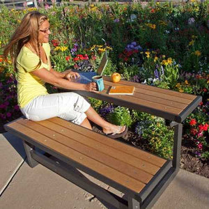 Metal and Wood Park Style Bench for Outdoor Patio Lawn Garden