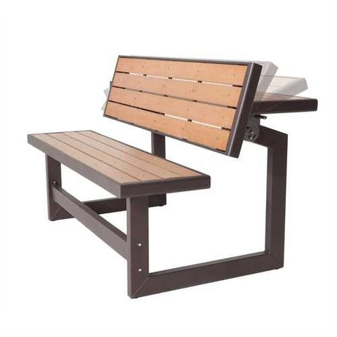 Image of Metal and Wood Park Style Bench for Outdoor Patio Lawn Garden