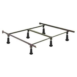 Queen Metal Bed Frame with Headboard Brackets and High Rise Glides