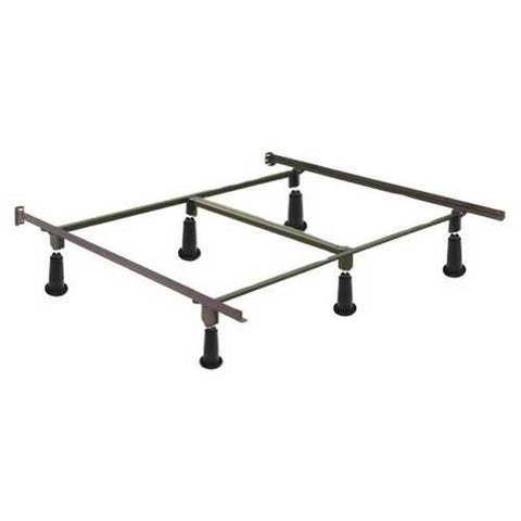 Image of Queen Metal Bed Frame with Headboard Brackets and High Rise Glides